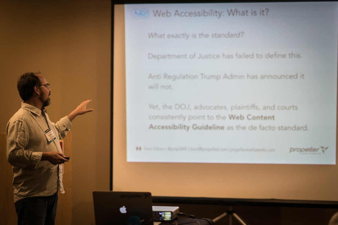 Dave Gibson speaking on web accessibility