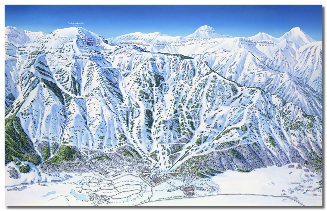 Ski Resort Map Artists - Jackson Hole