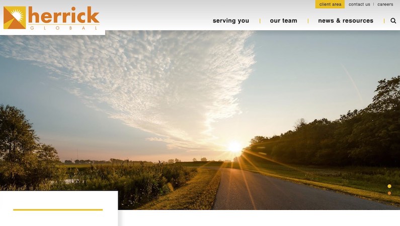 Herrick homepage screenshot