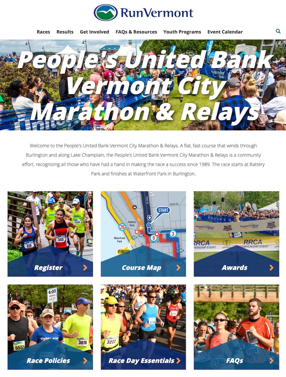 People's marathon landing page